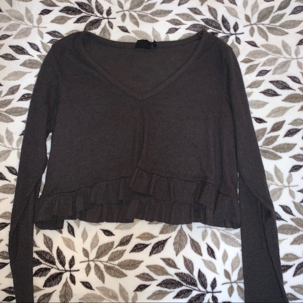 Charcoal peplum top